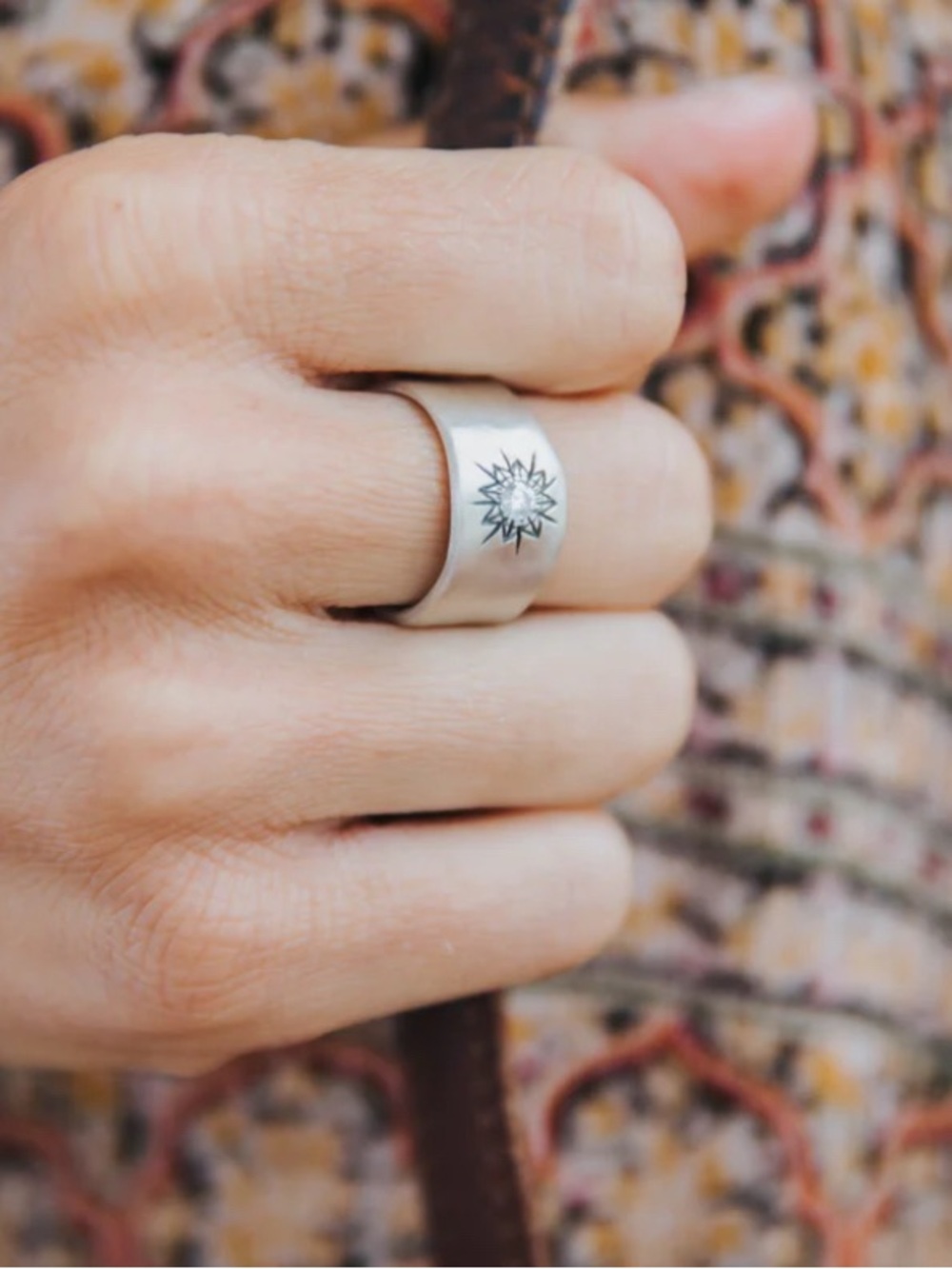 Sterling Silver Ring By Lisa Leonard Designs With A Stamped Sunburst Size 6.5-7